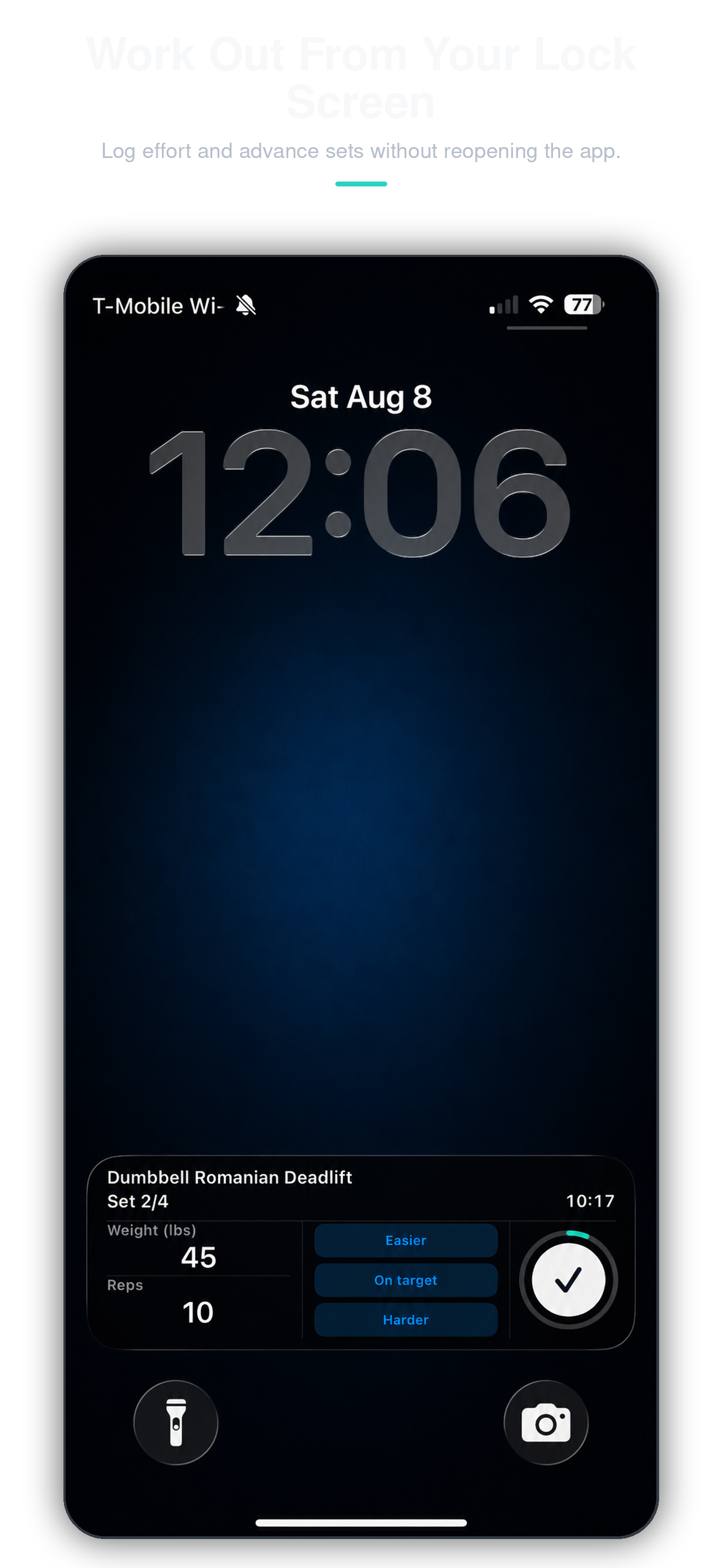 Work Out From Your Lock Screen — Log effort and advance sets without reopening the app.